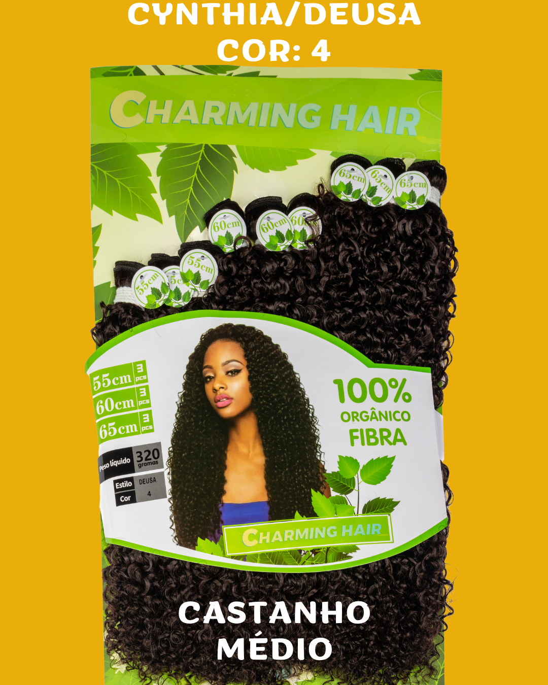 Cyntia 65cm - Charming Hair/Fashion Classic - 320 gramas - Fibra Orgânica -