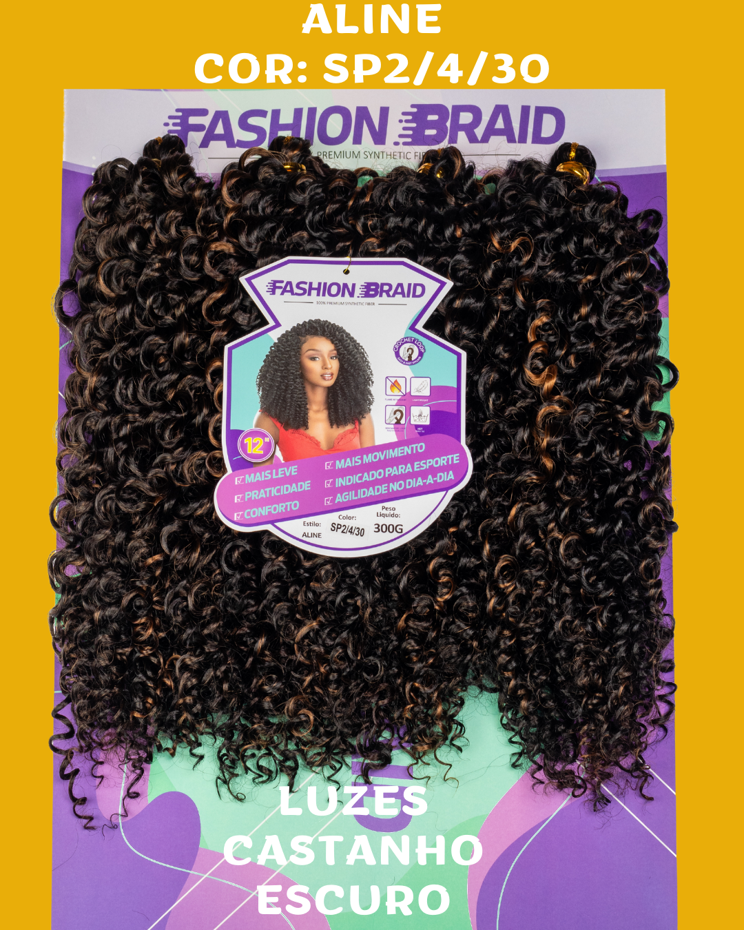 Aline Crochet- 30cm - Fashion Braid - 300 gramas - Fibra sintetica premium