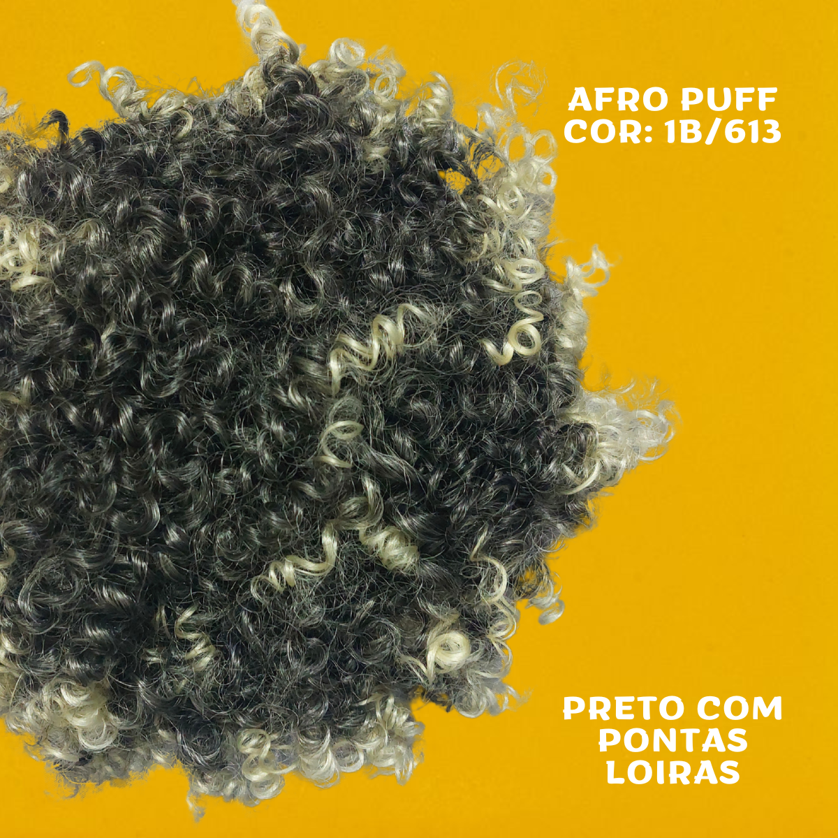 Afro Puff 30cm - FASHION LINE Cabelo Cacheado Aplique Orgânico - Rabo de Cavalo - 180g.