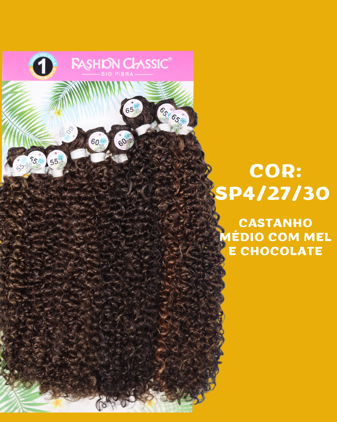 Iza 65cm FASHION CLASSIC Cabelo Cacheado Bio Fibra - 300g.