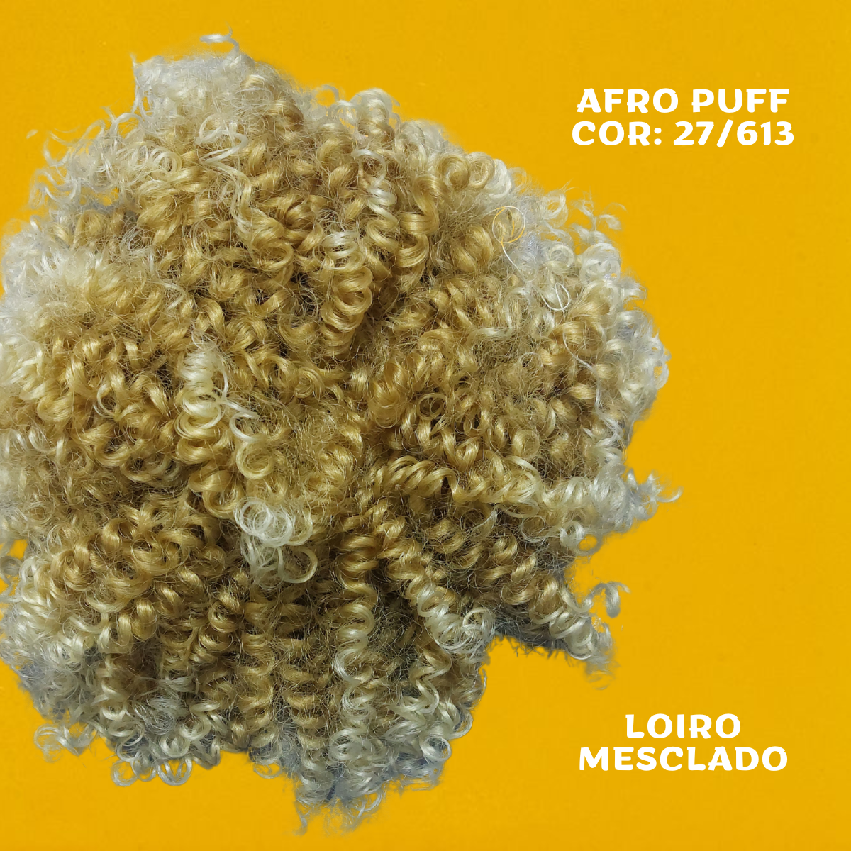 Afro Puff 30cm - FASHION LINE Cabelo Cacheado Aplique Orgânico - Rabo de Cavalo - 180g.