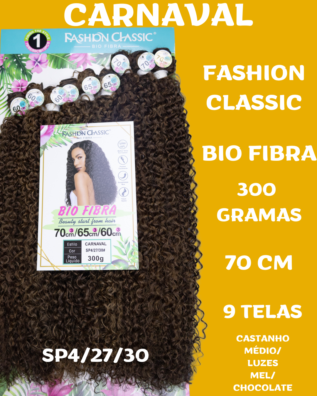 CARNAVAL 70cm - FASHION CLASSIC - Cabelo Cacheado- Bio Fibra