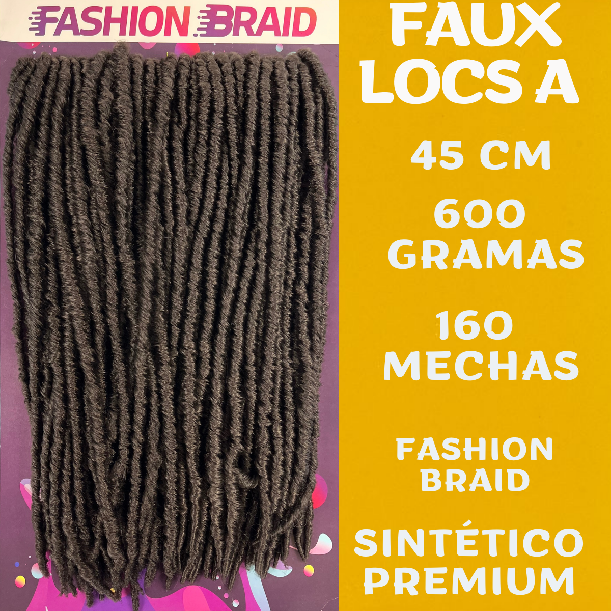Faux Locs A - 45cm - 600 gramas - Fashion Braid