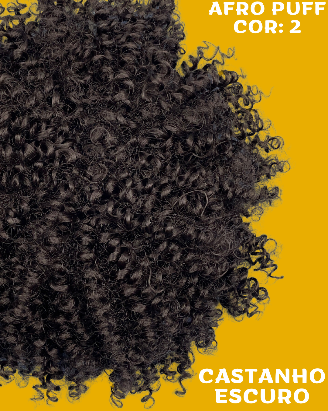 Afro Puff 30cm - FASHION LINE Cabelo Cacheado Aplique Orgânico - Rabo de Cavalo - 180g.
