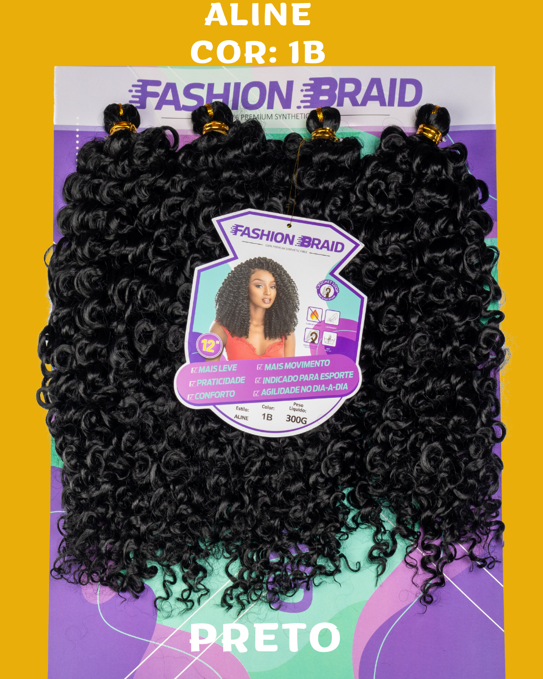 Aline Crochet- 30cm - Fashion Braid - 300 gramas - Fibra sintetica premium