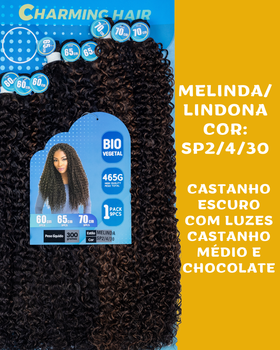 Melinda/Lindona 70cm - Charming Hair/Fashion Classic - 300 gramas - Bio Vegetal