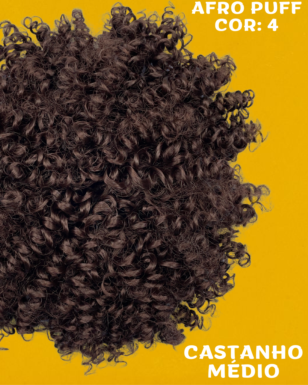 Afro Puff 30cm - FASHION LINE Cabelo Cacheado Aplique Orgânico - Rabo de Cavalo - 180g.