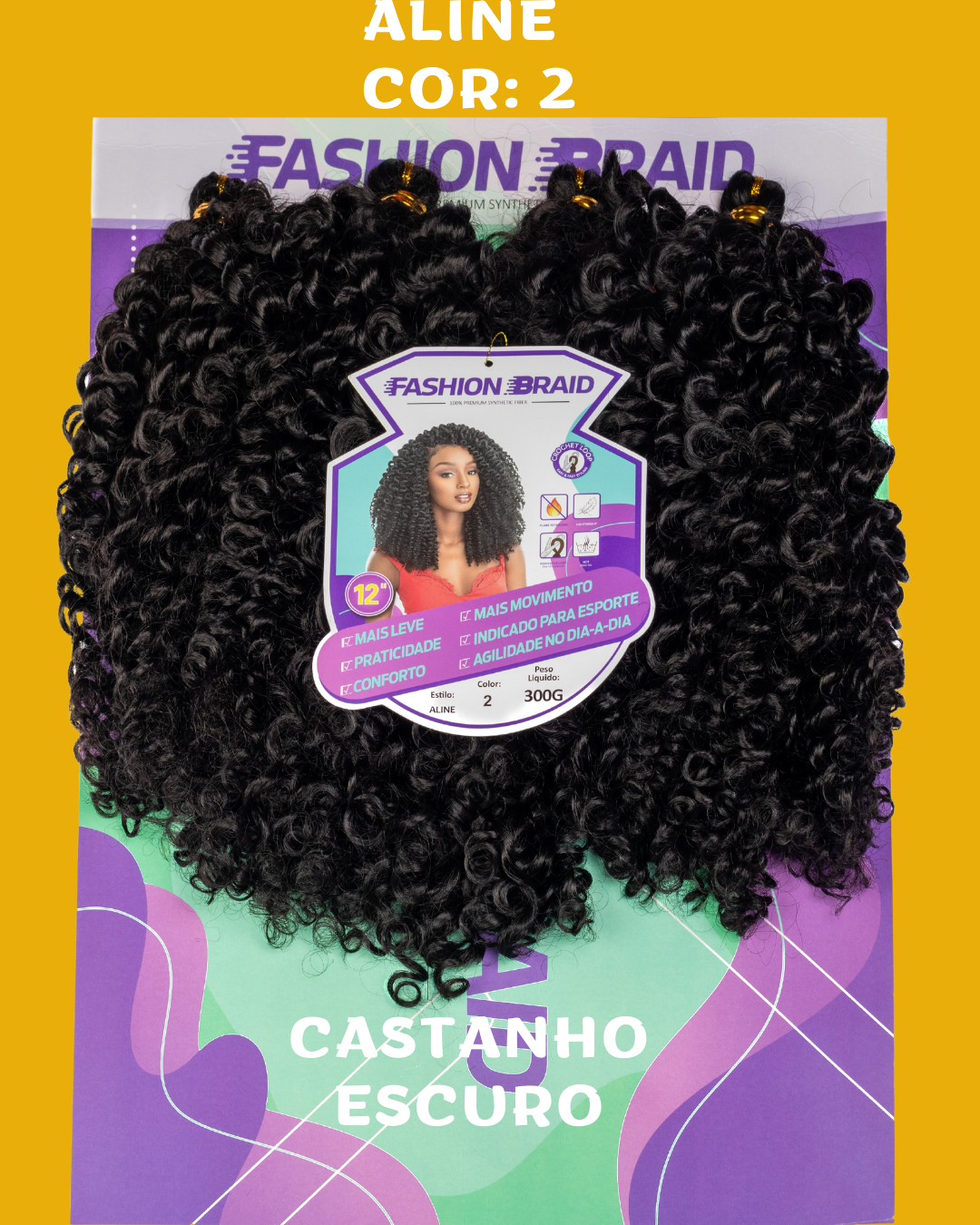 Aline Crochet- 30cm - Fashion Braid - 300 gramas - Fibra sintetica premium
