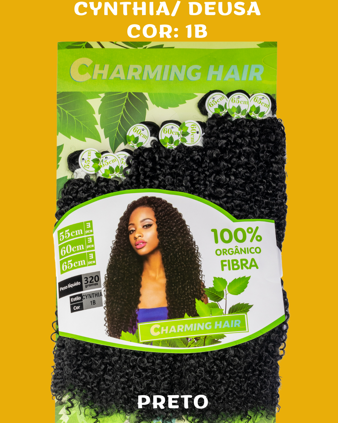 Cyntia 65cm - Charming Hair/Fashion Classic - 320 gramas - Fibra Orgânica -