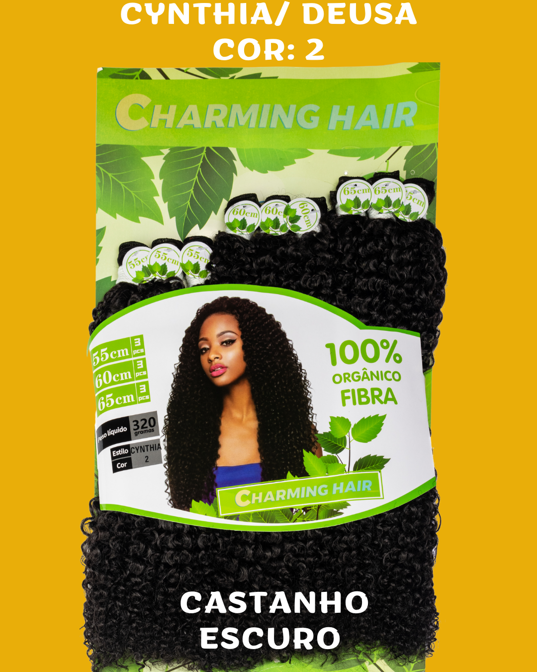 Cyntia 65cm - Charming Hair/Fashion Classic - 320 gramas - Fibra Orgânica -
