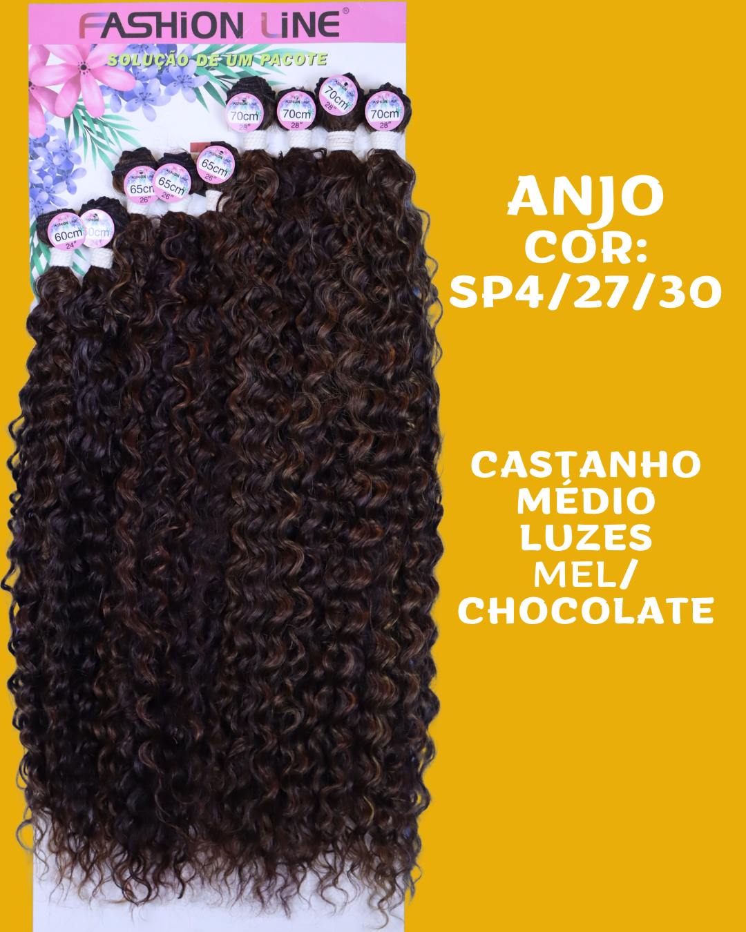 Anjo/Denise 70cm FASHION LINE - Cabelo ORGÂNICO Cacheado