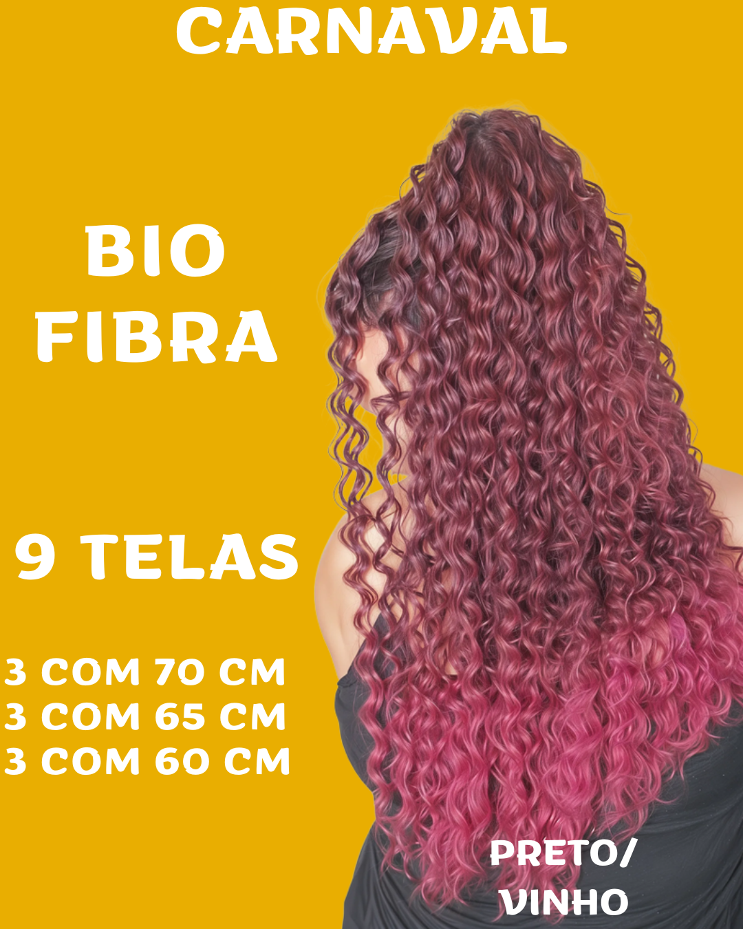 CARNAVAL 70cm - FASHION CLASSIC - Cabelo Cacheado- Bio Fibra