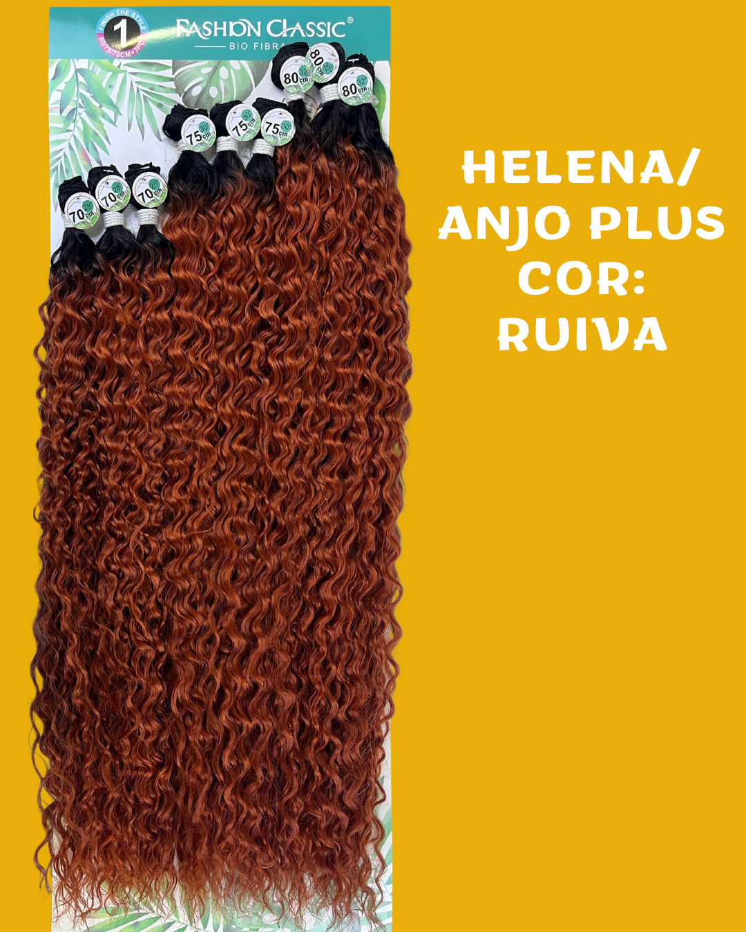 Anjo Plus/Helena 80cm FASHION CLASSIC - Cabelo Cacheado Bio Fibra