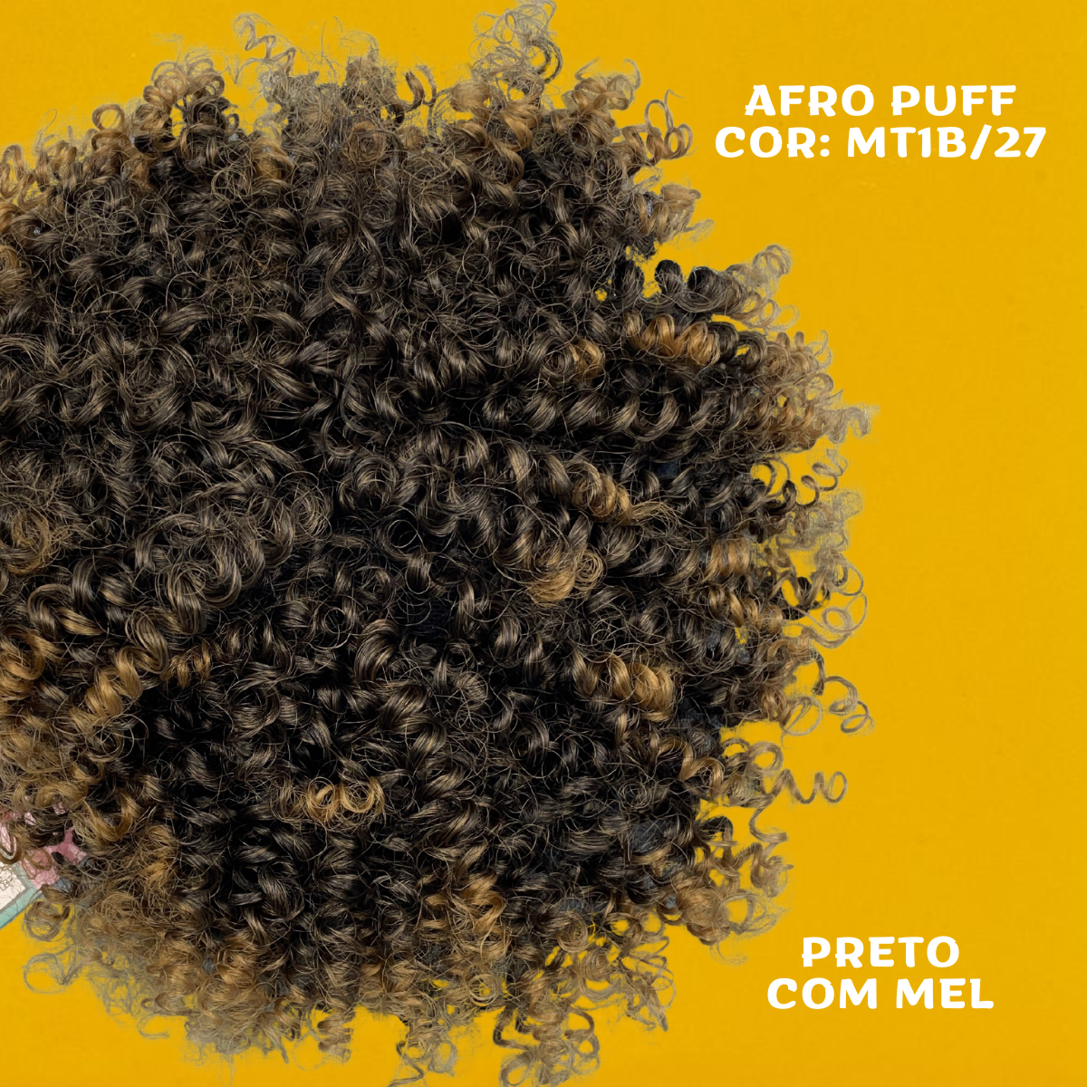 Afro Puff 30cm - FASHION LINE Cabelo Cacheado Aplique Orgânico - Rabo de Cavalo - 180g.