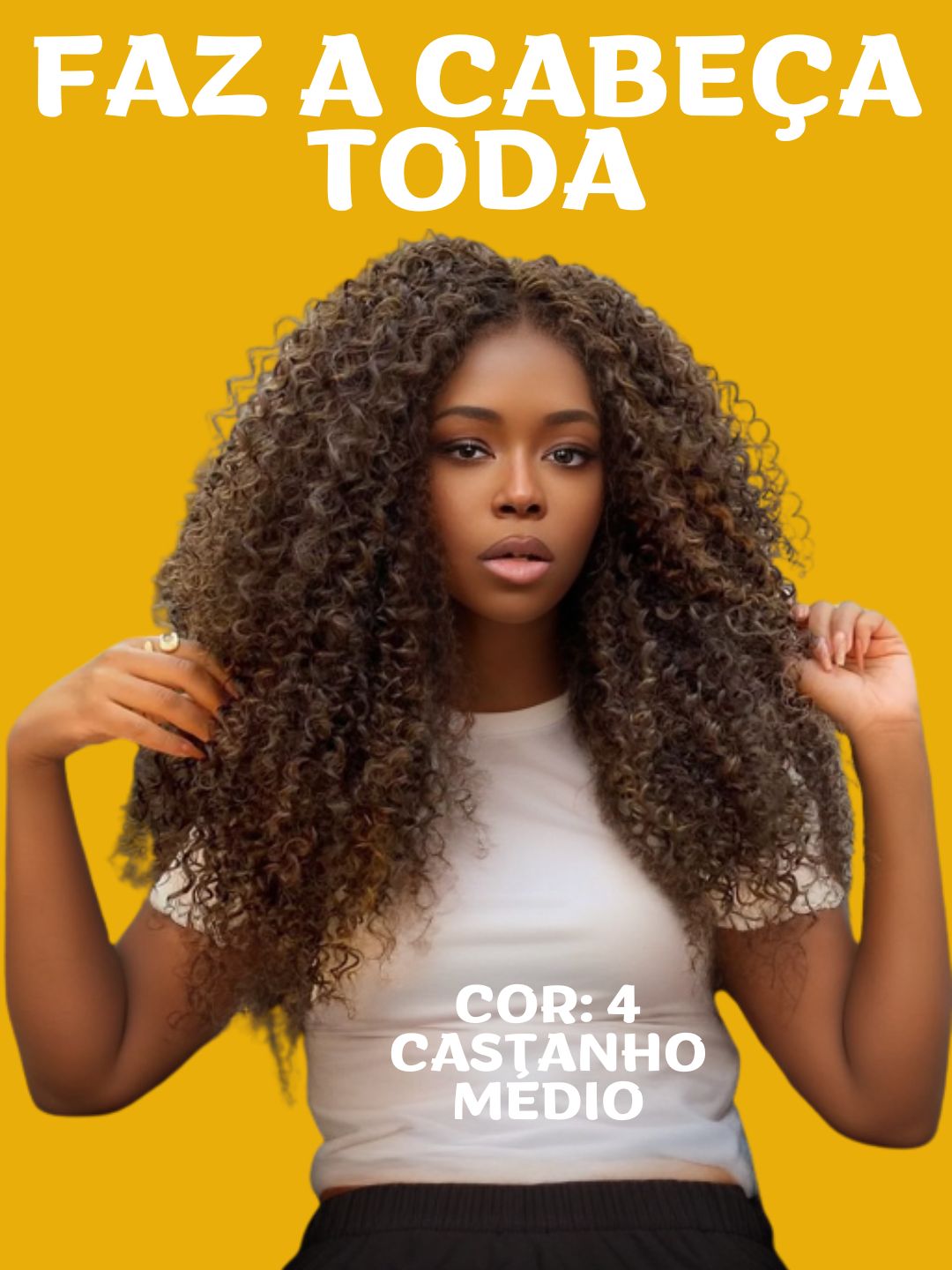 Rainha 65cm FASHION LINE Cabelo ORGÂNICO Cacheado 285g