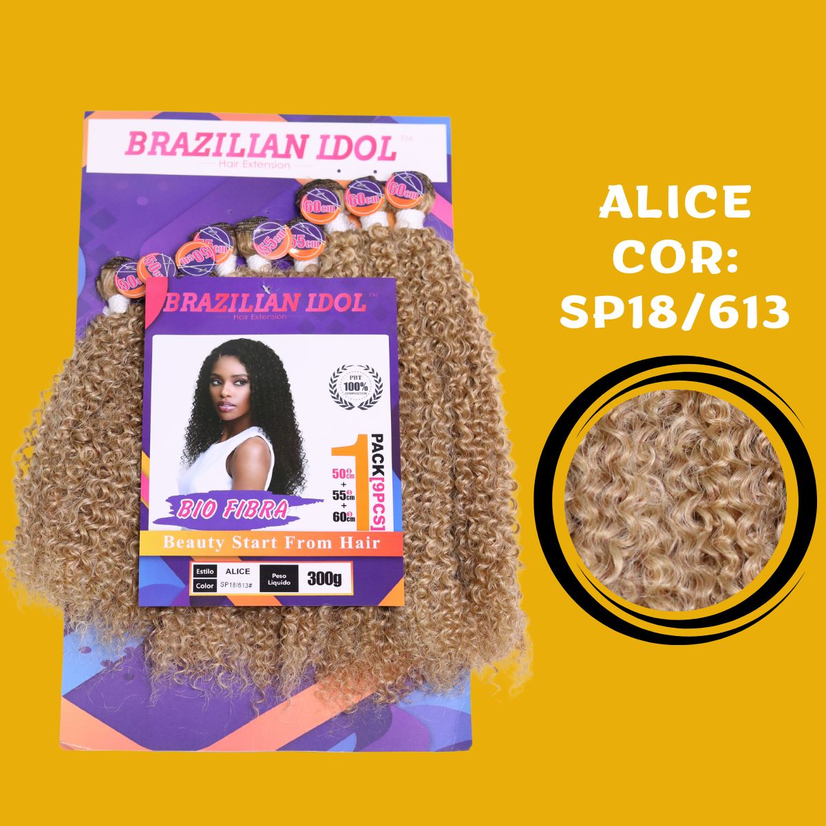 Alice 60cm - Brazilian Idol - 300 gramas - Bio Fibra