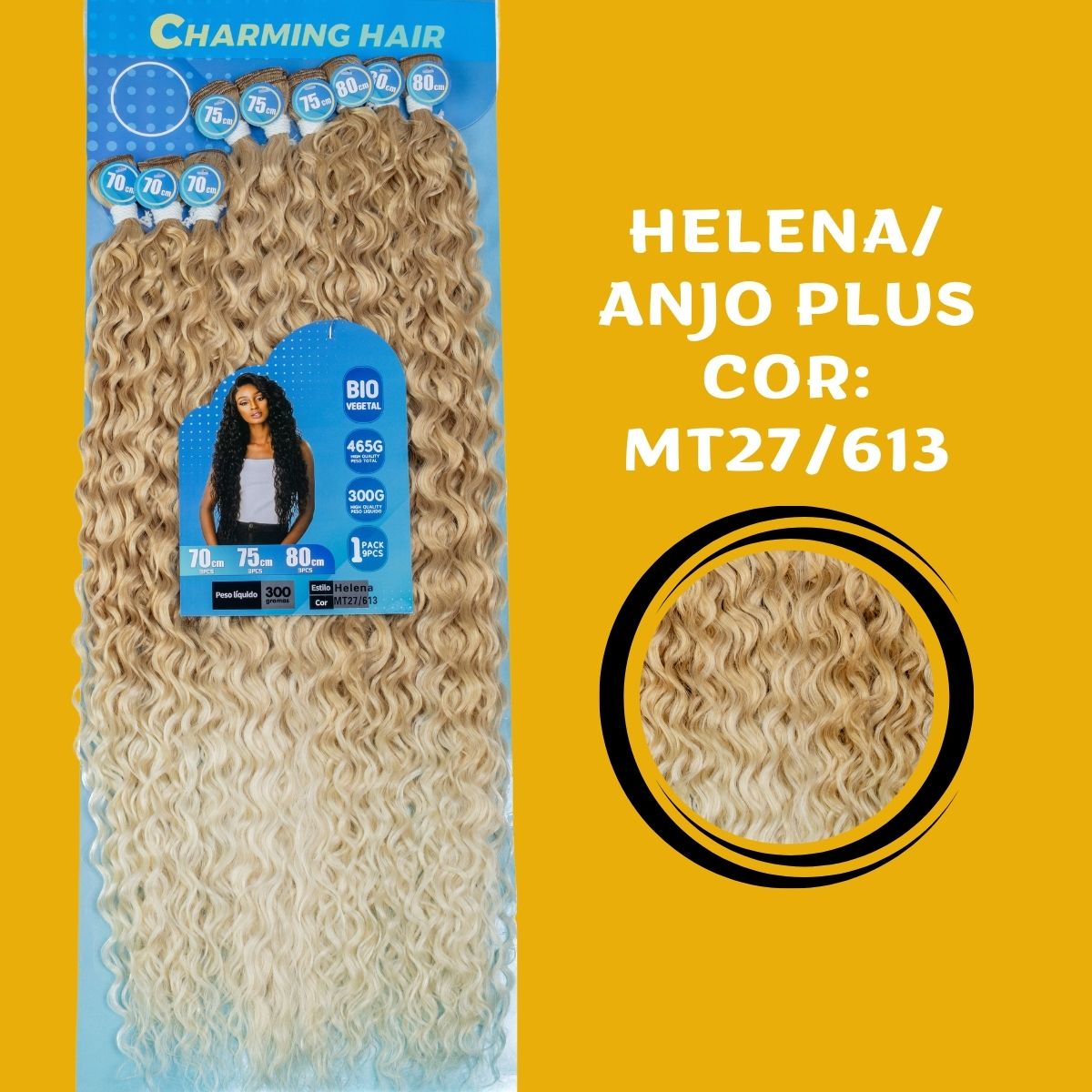 Helena/Anjo Plus 80cm - Charming Hair/Fashion Classic - 300 gramas - Bio Vegetal