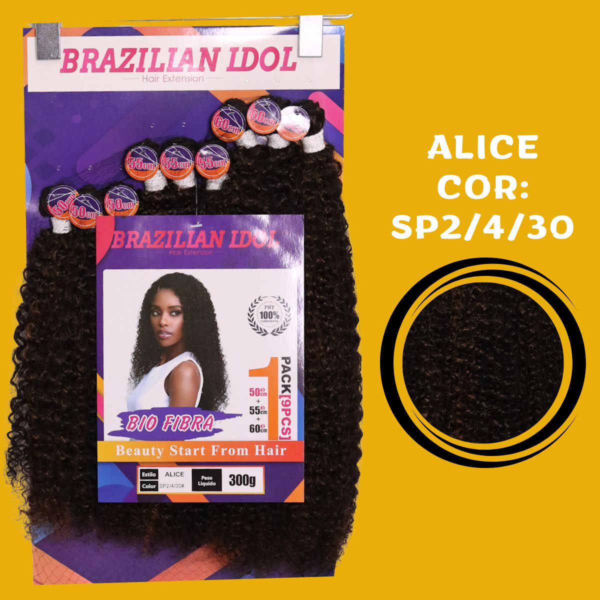 Alice 60cm - Brazilian Idol - 300 gramas - Bio Fibra