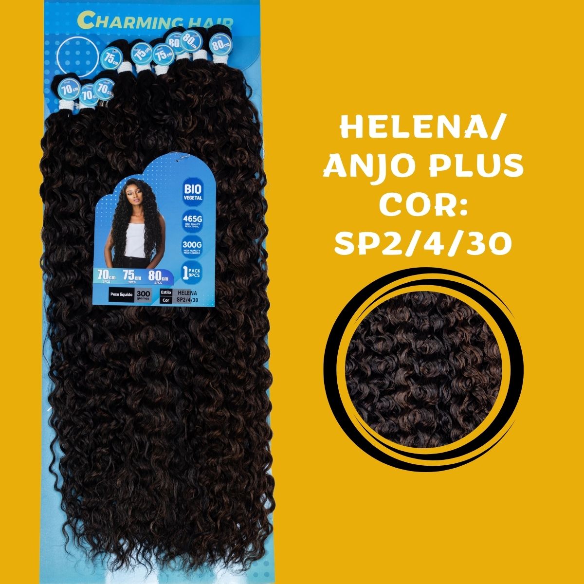 Helena/Anjo Plus 80cm - Charming Hair/Fashion Classic - 300 gramas - Bio Vegetal