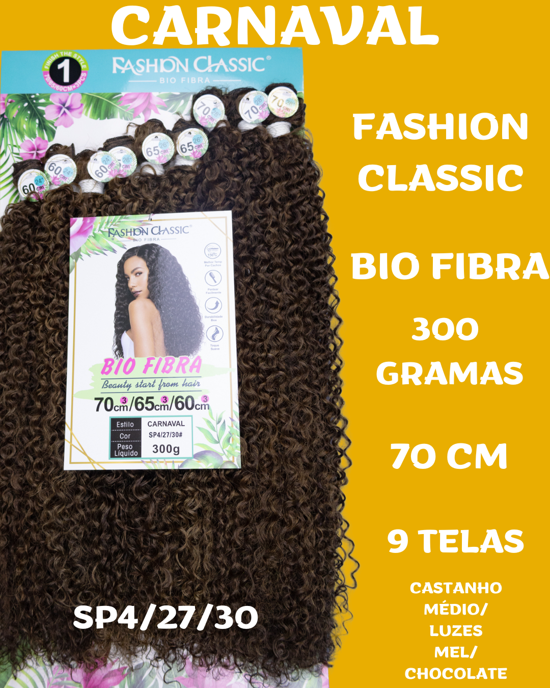 CARNAVAL 70cm - FASHION CLASSIC - Cabelo Cacheado-  Bio Fibra