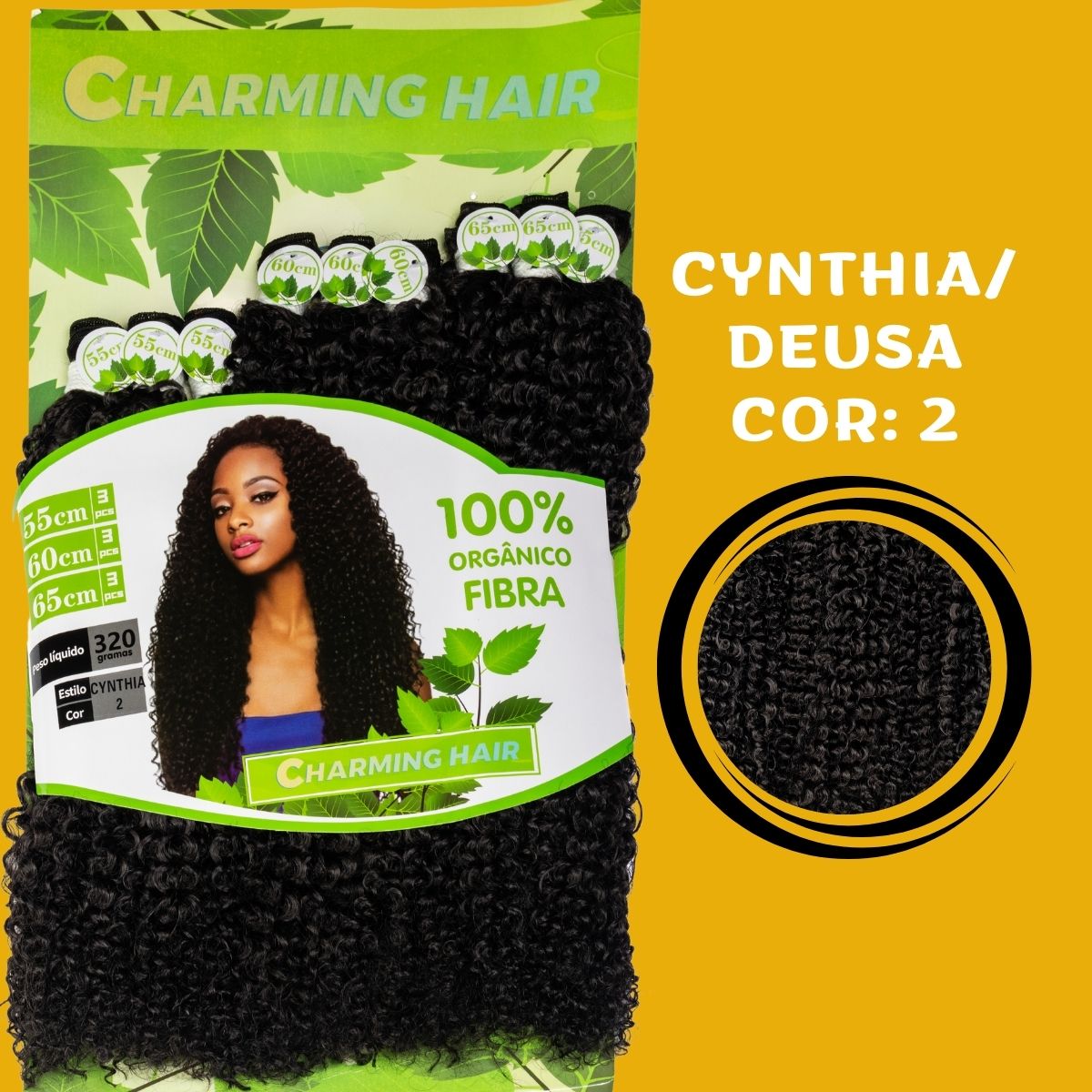 Cyntia/Deusa 65cm - Charming Hair/Fashion Classic - 320 gramas - Fibra Orgânica -