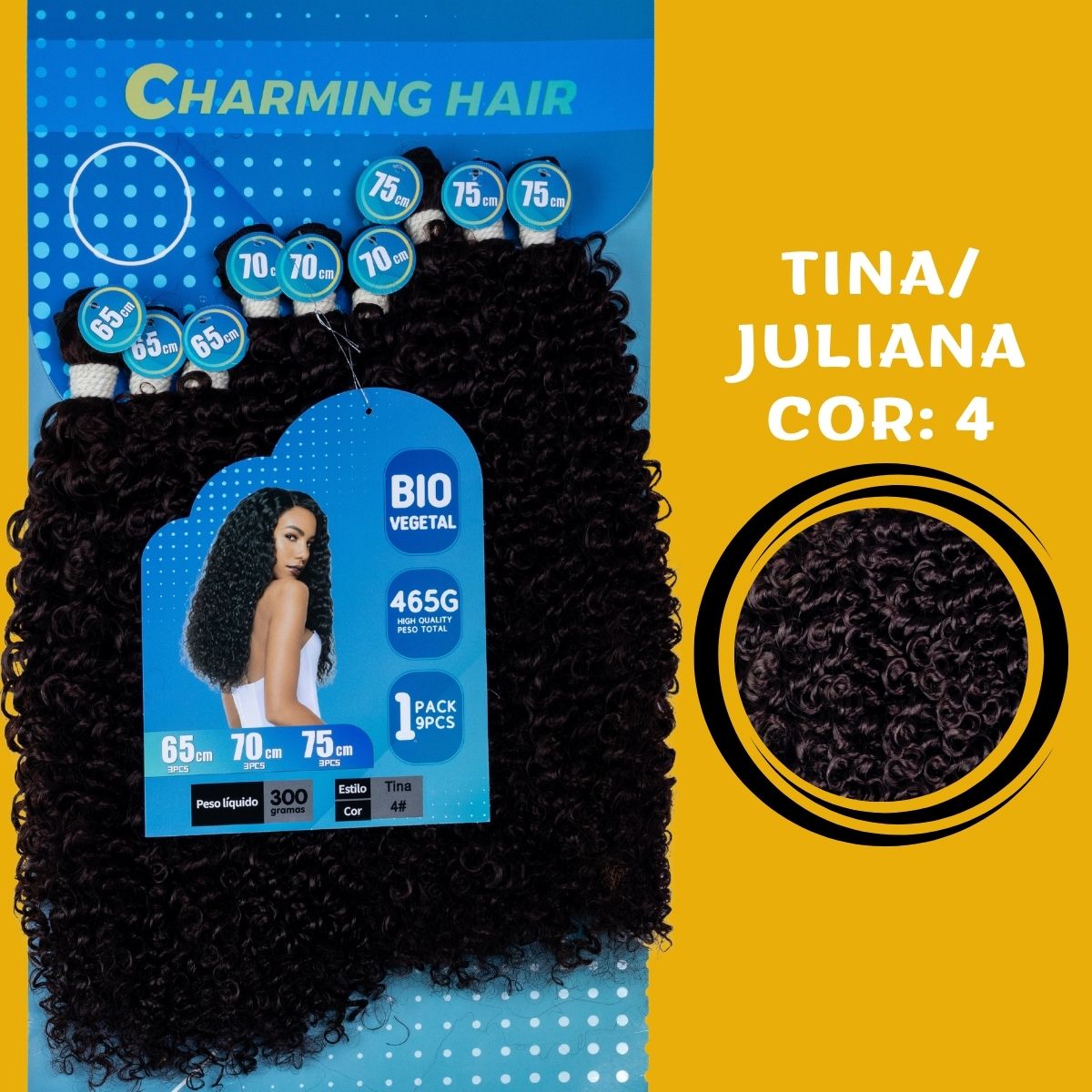 Tina/Juliana 75cm - Charming Hair - 300 gramas - Bio Vegetal