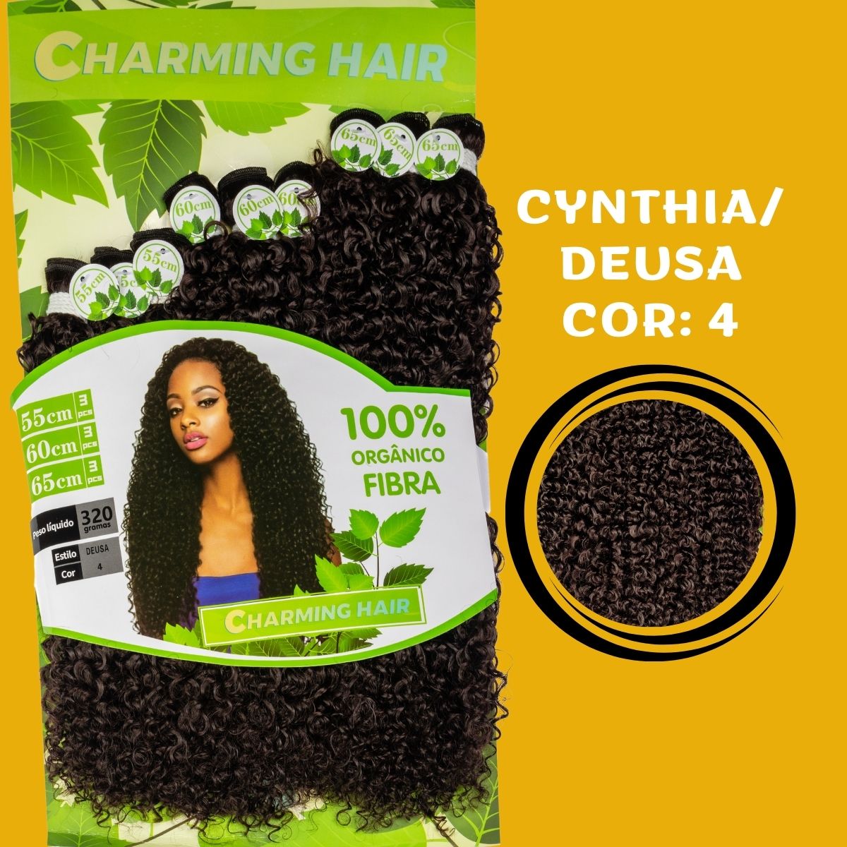 Cyntia/Deusa 65cm - Charming Hair/Fashion Classic - 320 gramas - Fibra Orgânica -