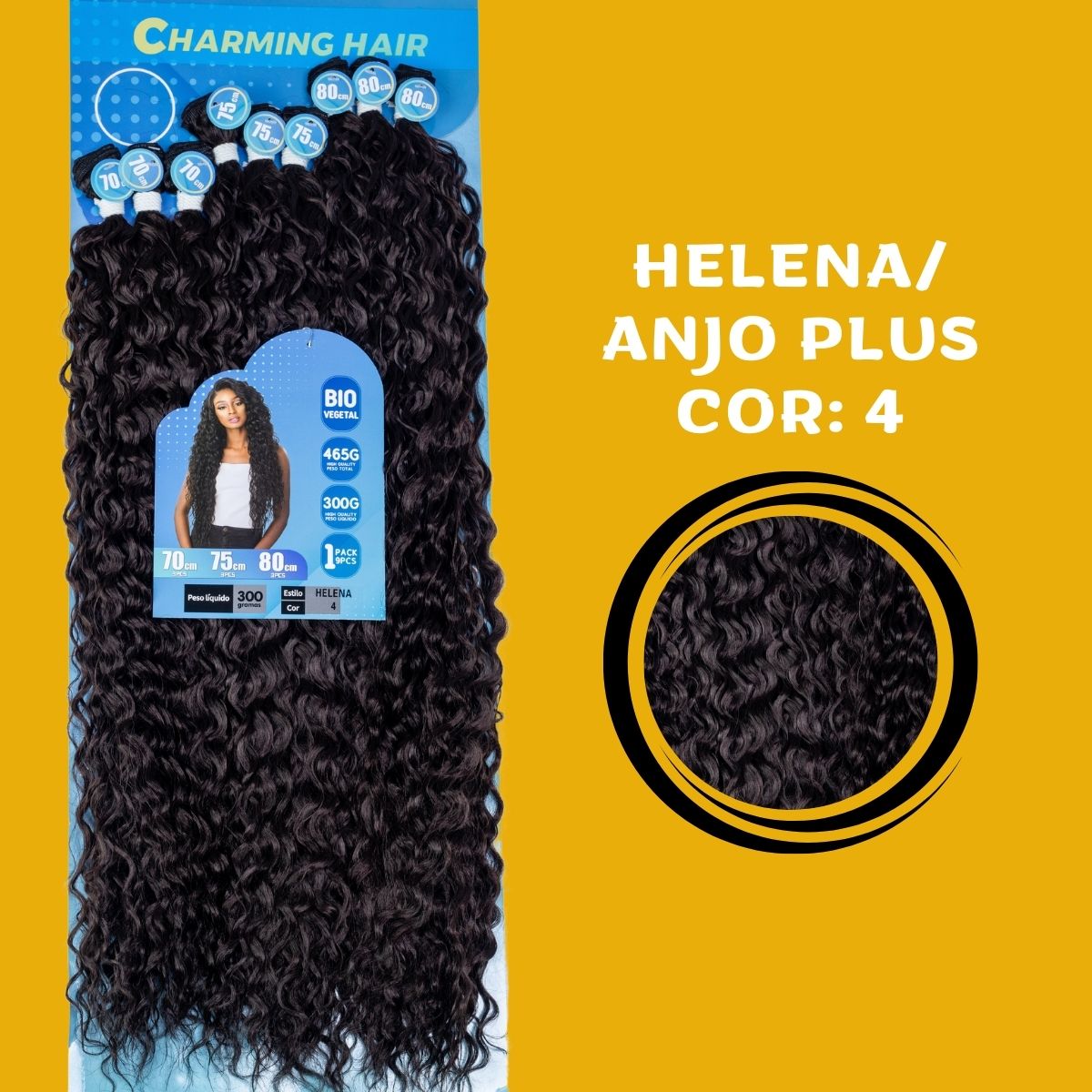 Helena/Anjo Plus 80cm - Charming Hair/Fashion Classic - 300 gramas - Bio Vegetal