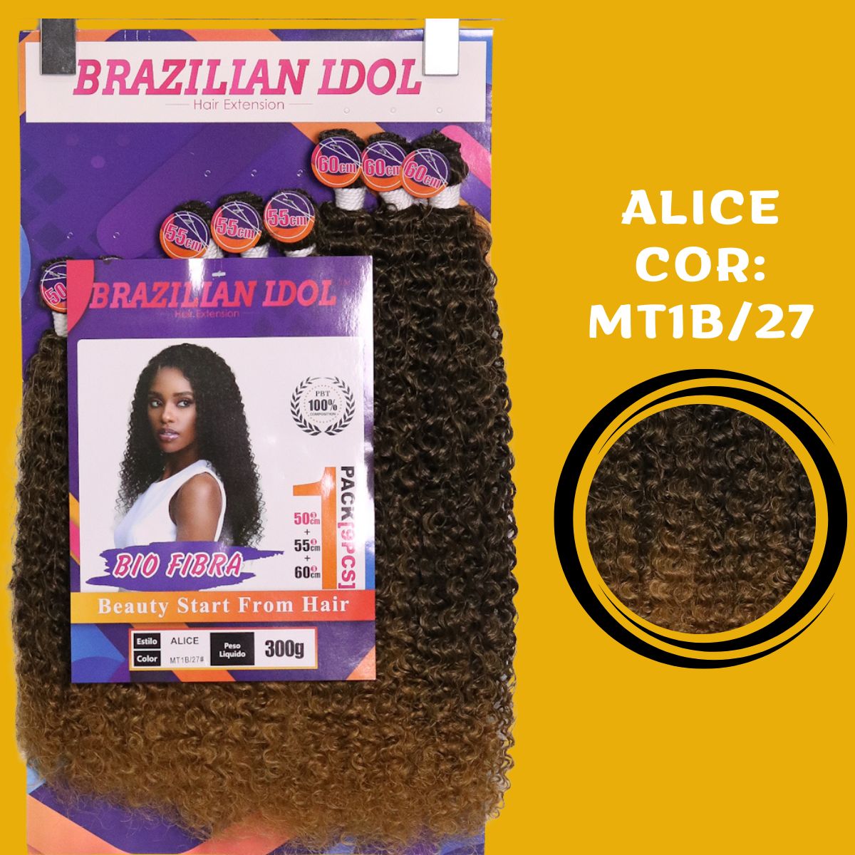 Alice 60cm - Brazilian Idol - 300 gramas - Bio Fibra