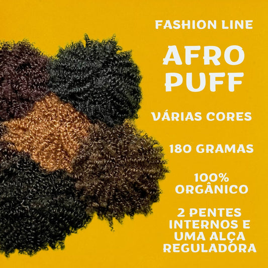 Afro Puff 30cm - FASHION LINE Cabelo Cacheado Aplique Orgânico - Rabo de Cavalo - 180g. - Dona Hair Euro