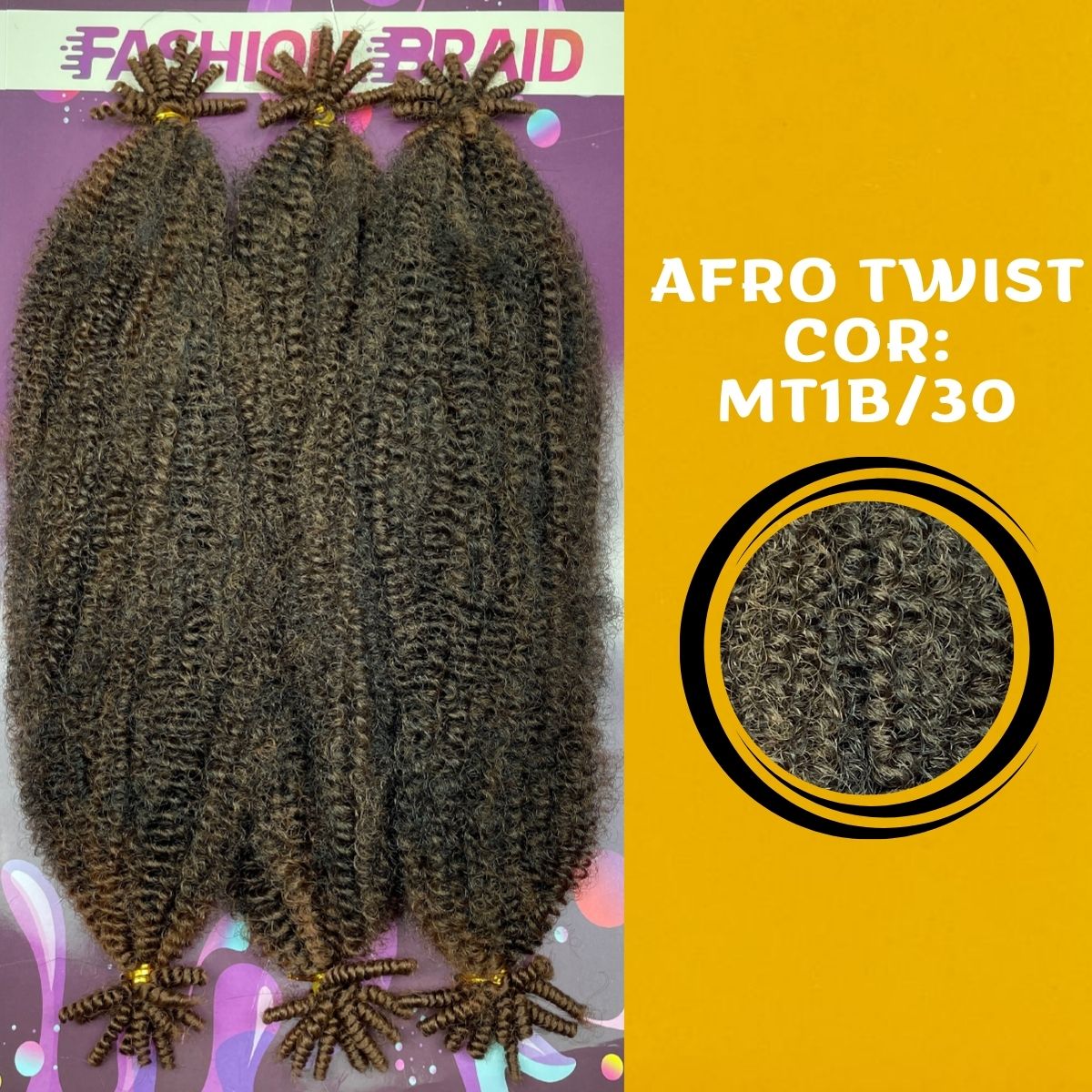 AFRO TWIST - 40cm - FASHION BRAID - Cabelo Afro - CROCHET BRAIDS - Dona Hair Euro