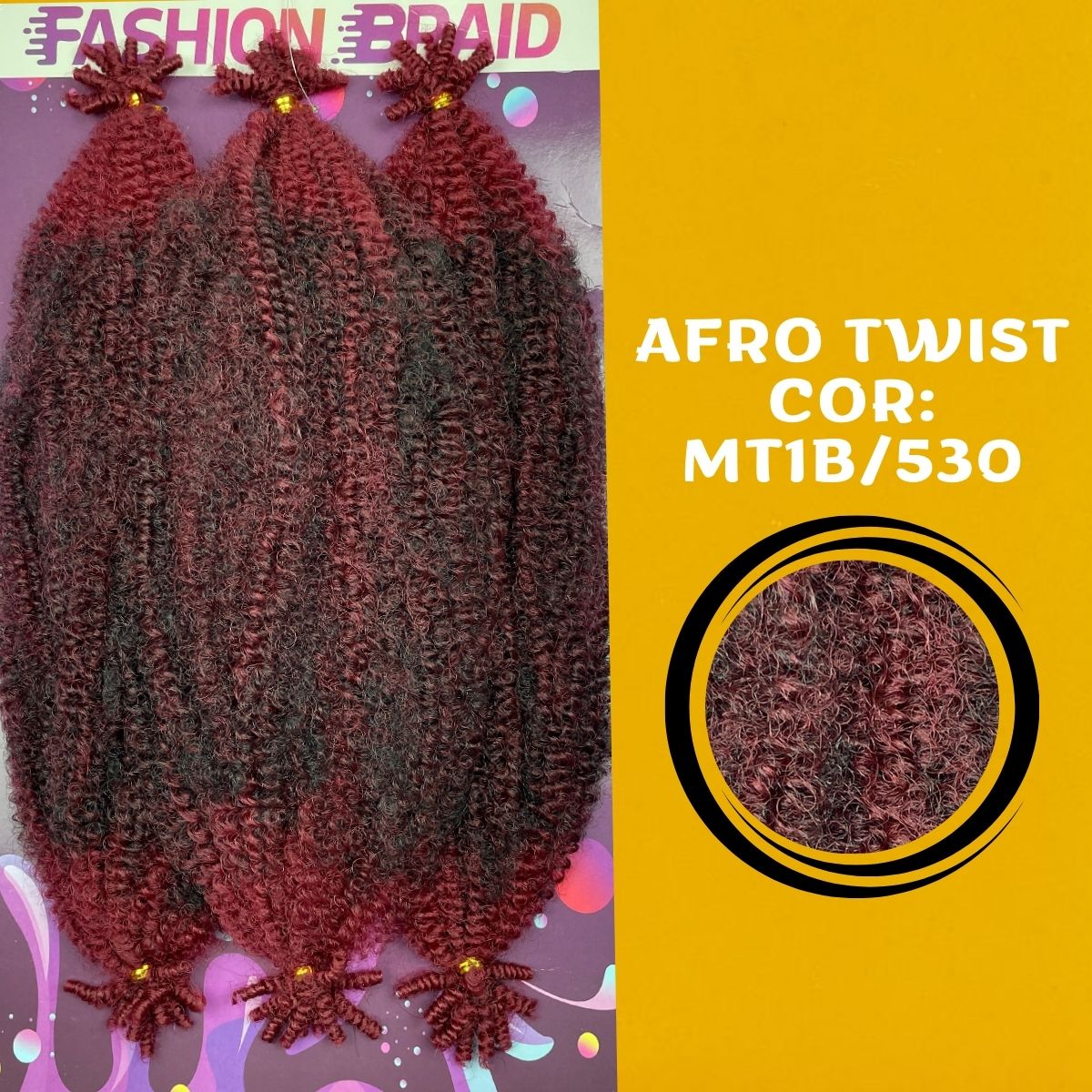 AFRO TWIST - 40cm - FASHION BRAID - Cabelo Afro - CROCHET BRAIDS - Dona Hair Euro