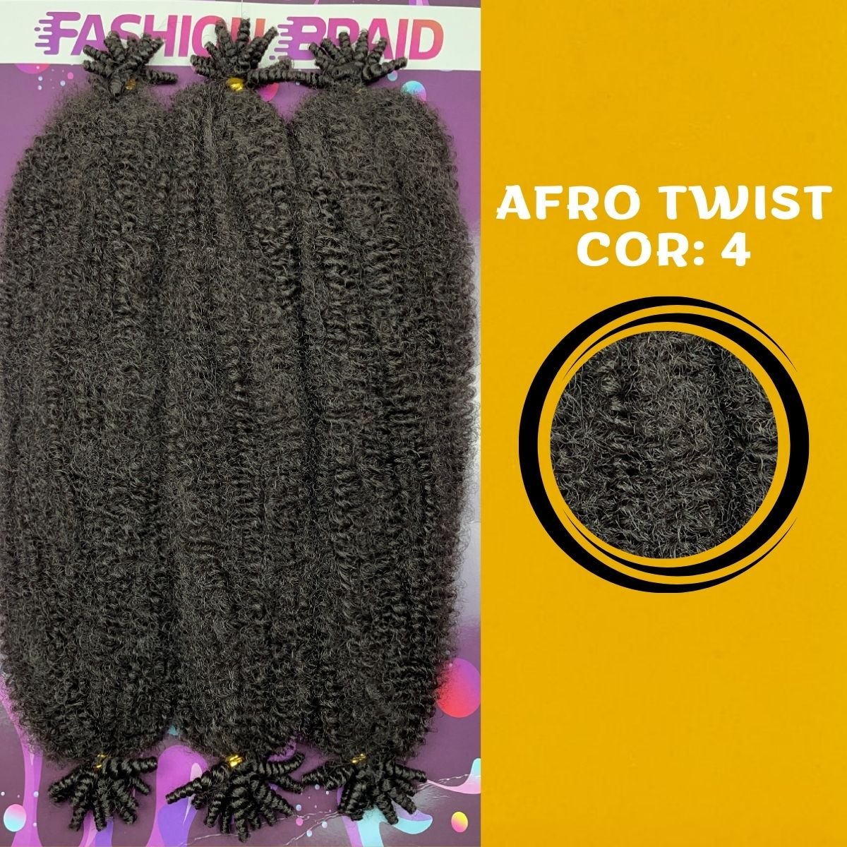 AFRO TWIST - 40cm - FASHION BRAID - Cabelo Afro - CROCHET BRAIDS - Dona Hair Euro