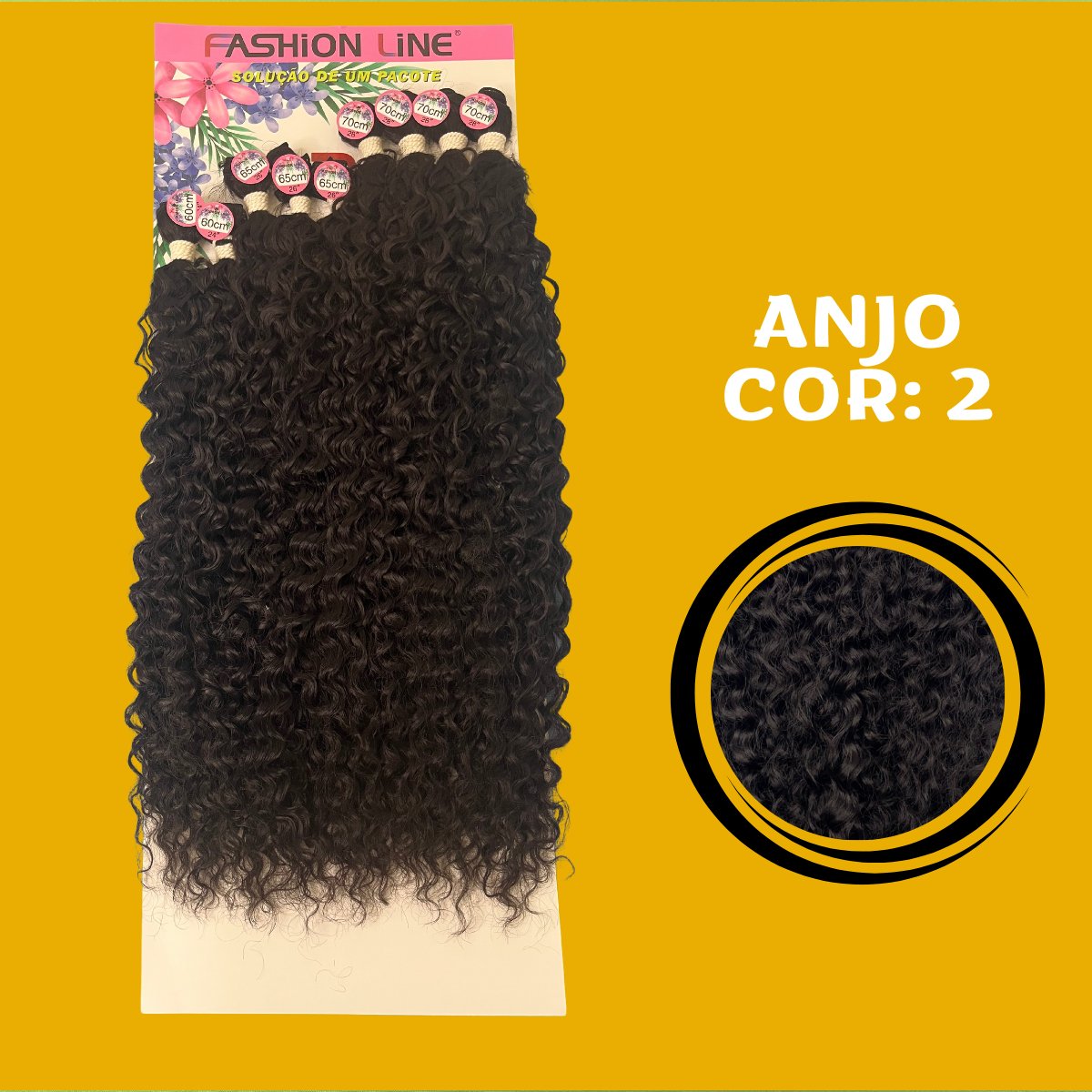 Anjo 70cm FASHION LINE - Cabelo ORGÂNICO Cacheado - Dona Hair Euro