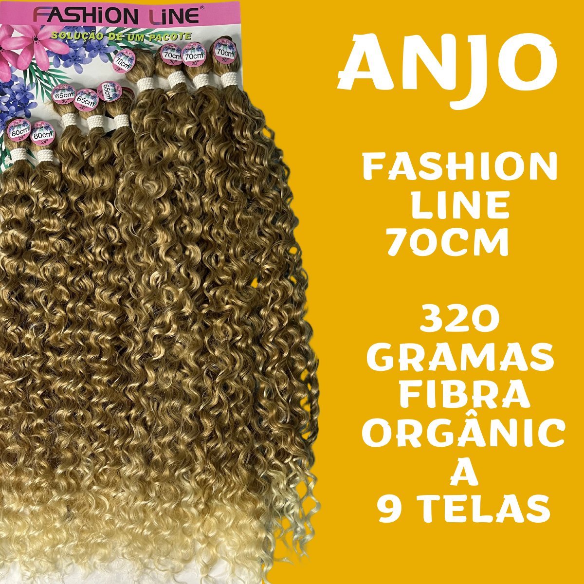 Anjo 70cm FASHION LINE - Cabelo ORGÂNICO Cacheado - Dona Hair Euro