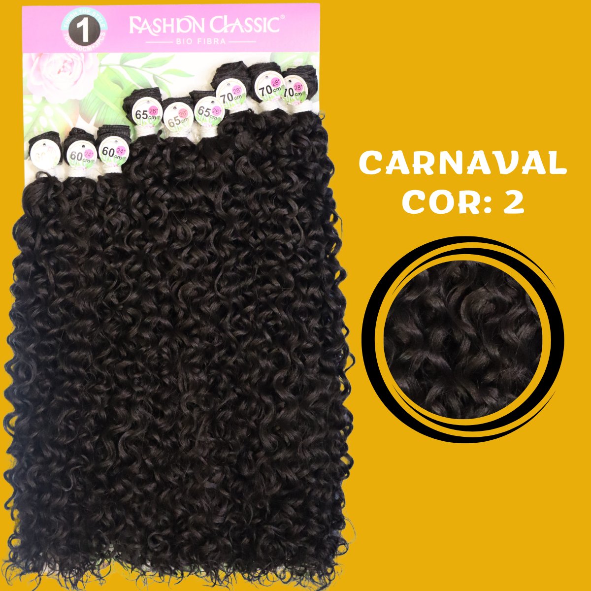 CARNAVAL 70cm - FASHION CLASSIC - Cabelo Cacheado - Bio Fibra - Dona Hair Euro