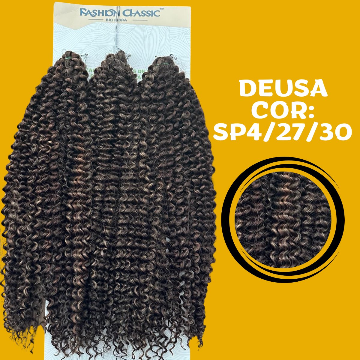 Deusa 65cm Fashion Line Cabelo Orgânico Cacheado 320g. - Dona Hair Euro