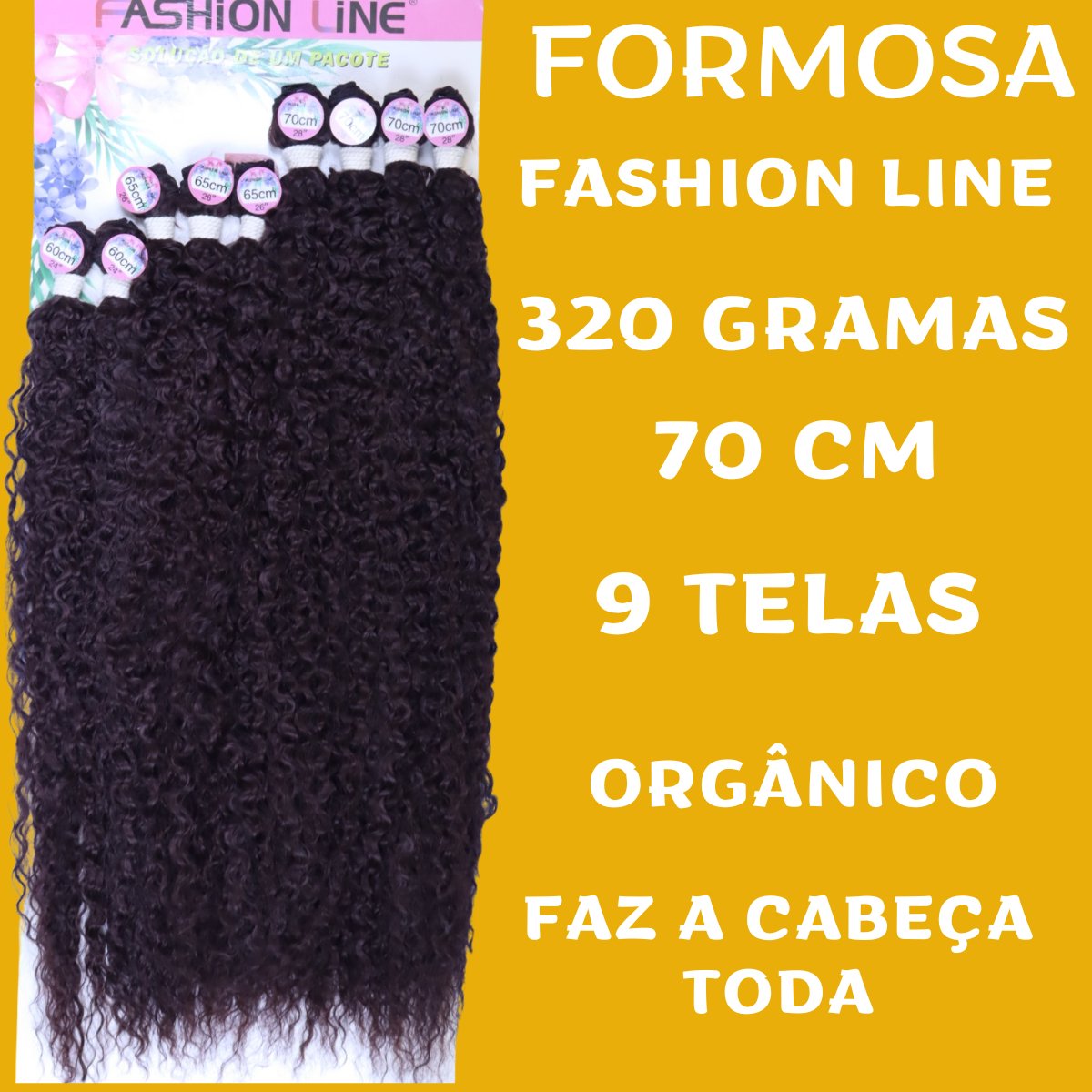 Formosa 70cm - FASHION LINE - Cabelo Cacheado ORGÂNICO. - Dona Hair Euro