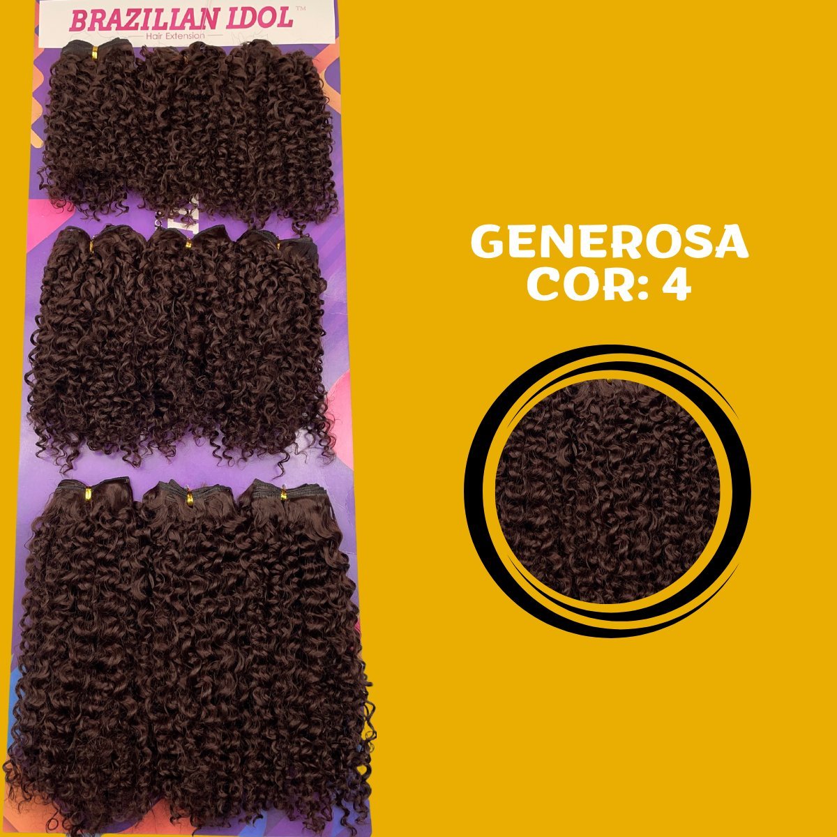 Generosa 40cm - Brazilian Idol - Cabelo ORGÂNICO Cacheado - 300gr - Dona Hair Euro