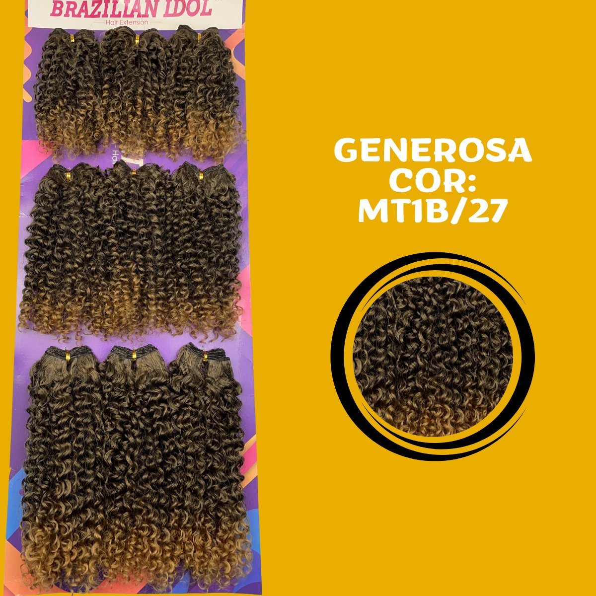 Generosa 40cm - Brazilian Idol - Cabelo ORGÂNICO Cacheado - 300gr - Dona Hair Euro