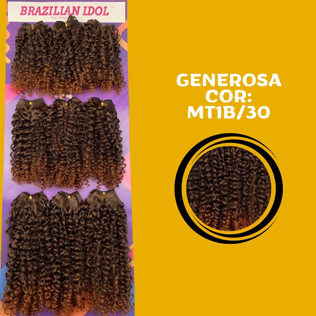 Generosa 40cm - Brazilian Idol - Cabelo ORGÂNICO Cacheado - 300gr - Dona Hair Euro