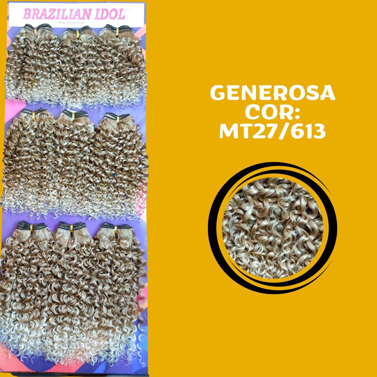 Generosa 40cm - Brazilian Idol - Cabelo ORGÂNICO Cacheado - 300gr - Dona Hair Euro