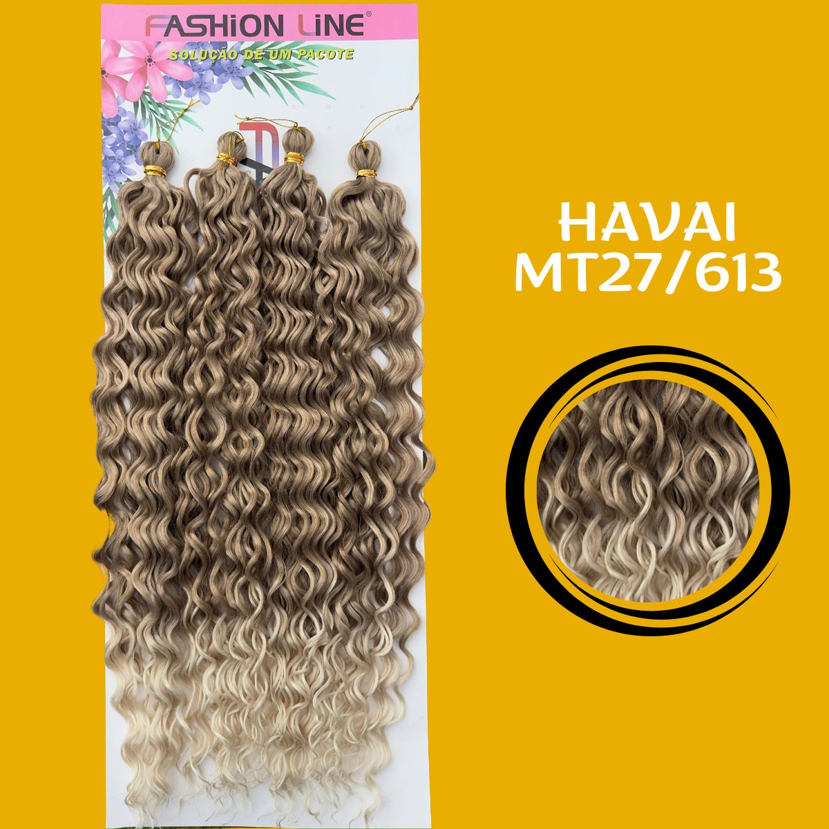 HawaII 55 CM - Fashion Braid - Cabelo crochet - Cabelo crochê braids - Sintetico premium - Dona Hair Euro