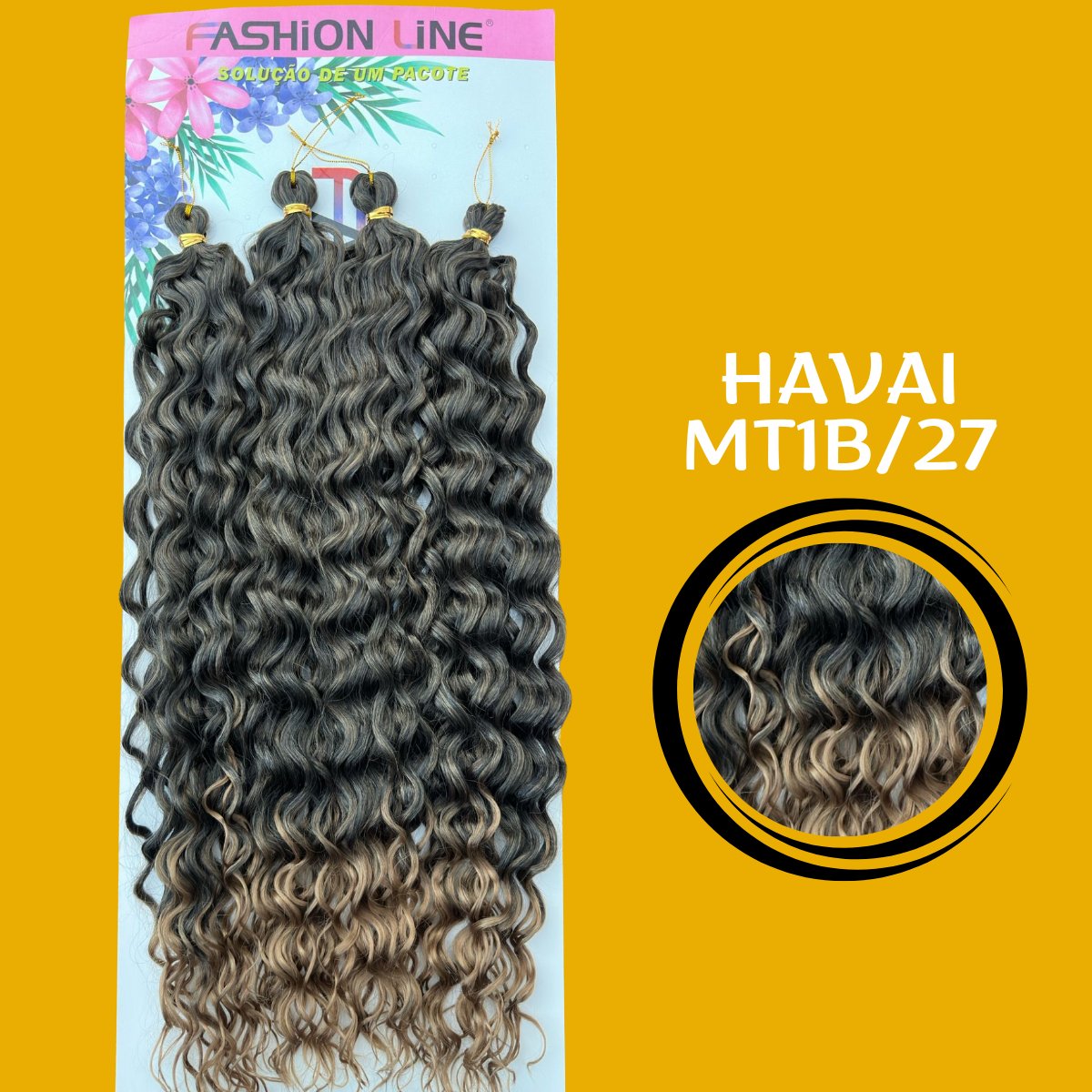 HawaII 55 CM - Fashion Braid - Cabelo crochet - Cabelo crochê braids - Sintetico premium - Dona Hair Euro