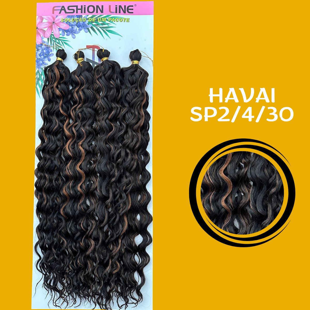 HawaII 55 CM - Fashion Braid - Cabelo crochet - Cabelo crochê braids - Sintetico premium - Dona Hair Euro