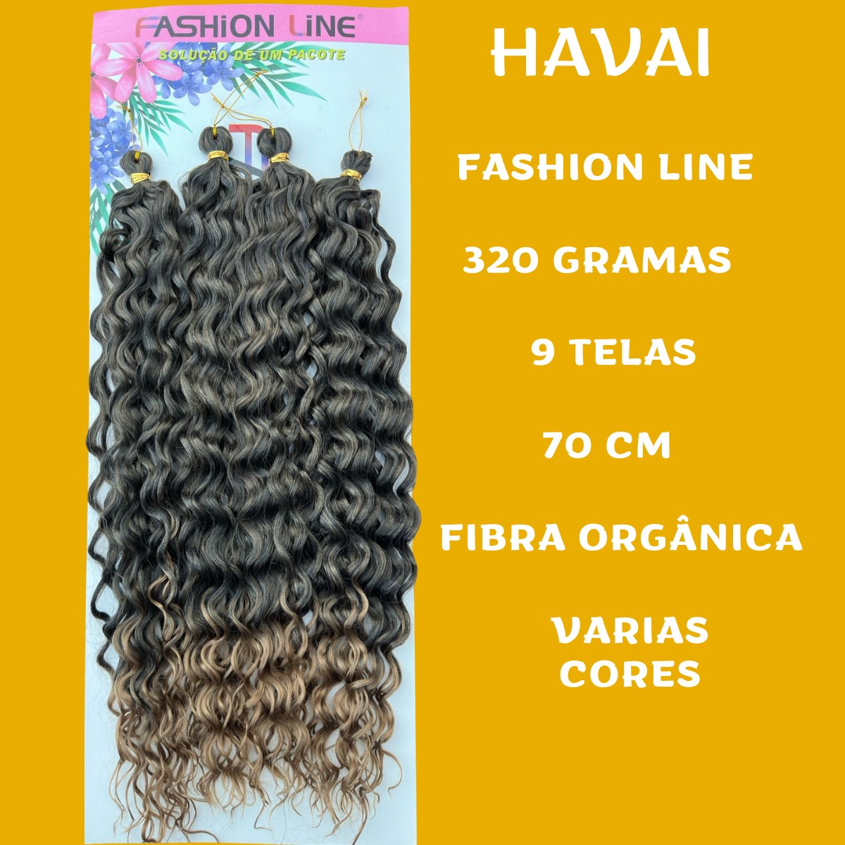 HawaII 55 CM - Fashion Braid - Cabelo crochet - Cabelo crochê braids - Sintetico premium - Dona Hair Euro