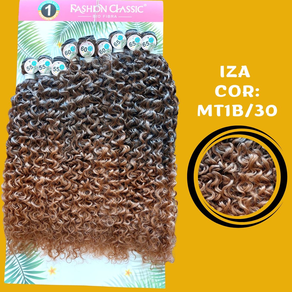 Iza 65cm FASHION CLASSIC Cabelo Cacheado Bio Fibra - 300g. - Dona Hair Euro