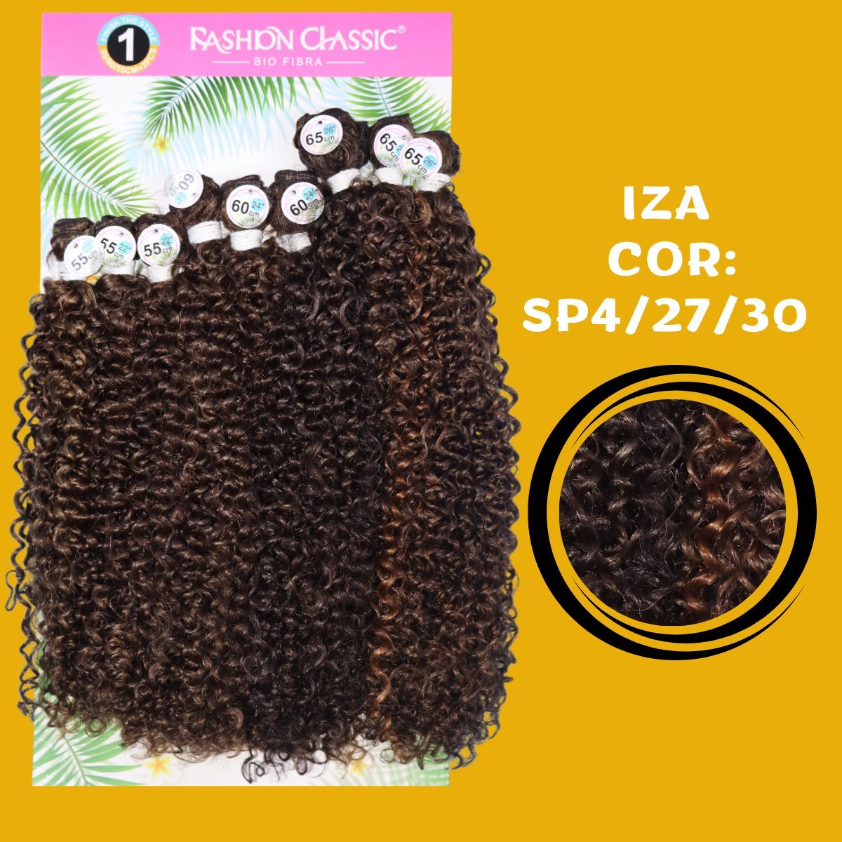 Iza 65cm FASHION CLASSIC Cabelo Cacheado Bio Fibra - 300g. - Dona Hair Euro