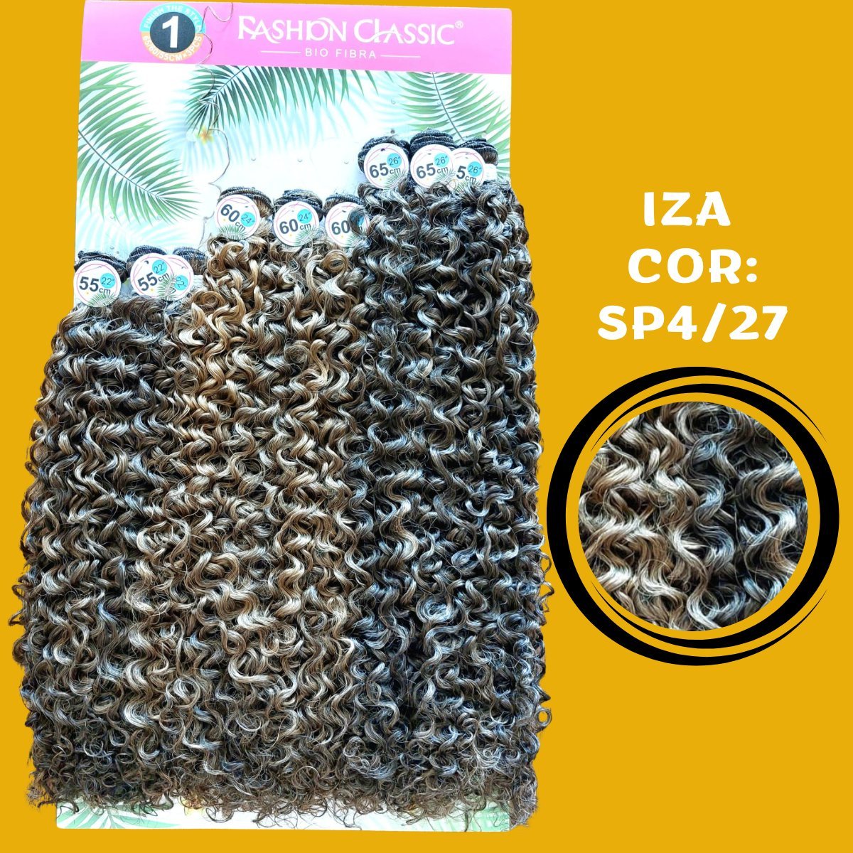 Iza 65cm FASHION CLASSIC Cabelo Cacheado Bio Fibra - 300g. - Dona Hair Euro