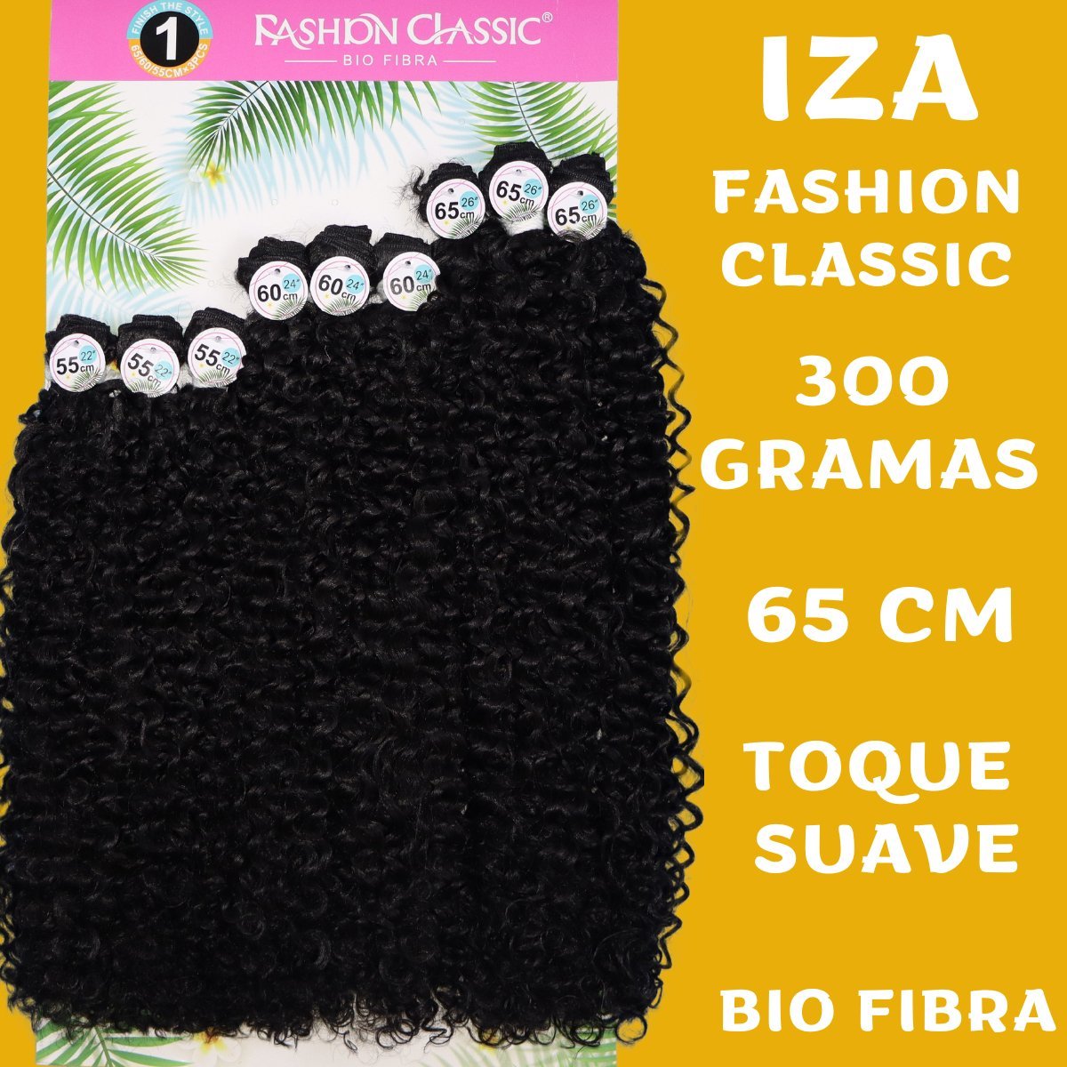 Iza 65cm FASHION CLASSIC Cabelo Cacheado Bio Fibra - 300g. - Dona Hair Euro